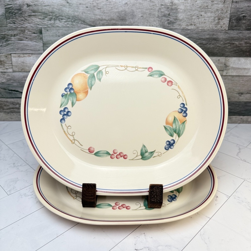 Corelle Abundance Oval Serving Platter 12.25" Corning USA Set Of 2 - Vintage